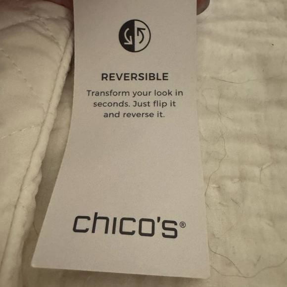 Chicos Reversible Womens Vest 4 Cream/muted plaid (20-22W). NWT - Picture 10 of 12